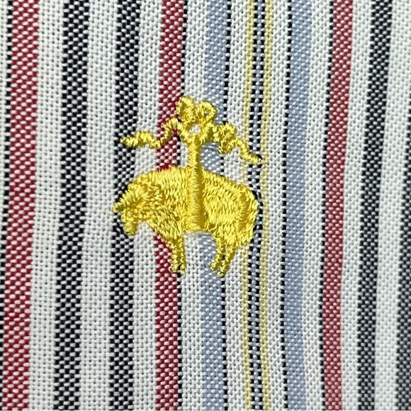 Brooks Brothers 346 Classic Striped Men's Dress Shirt Size Medium Button Up - Picture 4 of 16